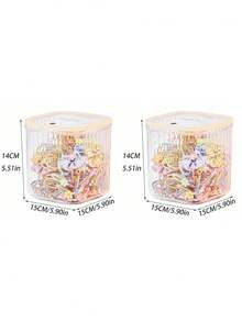1pc/2pcs Transparent Hair Accessory Storage Box, Press-Type Desktop Organizer - Flip Lid Design Perfect For Storing Hair Clips, Hair Ties, Hair Ropes And Jewelry. Perfect Gift For Valentine's Day Or Birthday. (Note: Lid Installation Video Available On Homepage, Please Check, Thank You!) - Clear - View 16