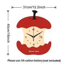1 pieza Reloj de pared decorativo minimalista creativo con forma de manzana roja, movimiento de cuarzo ultra silencioso, sin sonido de tic-tac, adecuado para decorar sala de estar, dormitorio, oficina, cocina y cafetería, regalo decorativo perfecto para amigos y familia, se puede usar para decoración de habitación, decoración de dormitorio, decoración de dormitorio universitario, decoración de regreso a la escuela, sorpresa escolar, temporada de apertura escolar, decoración de boda, regalo de cumpleaños para amigos, decoración del hogar y útiles escolares. - Reloj de pared decorativo - Ver 14
