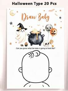 20/40pcs Baby Shower Game Cards, Minimalist Party Activity, Suitable For Baby Shower, Birthday Party, Gender Reveal (3 Styles Available) - Multicolor - View 18