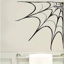 Classic Halloween Spider Web Wall Decal - Removable PVC Sticker, Static Adhesion, Suitable For Living Room, Bedroom, Entryway Decoration, Halloween Home Decor - one-size - View 1