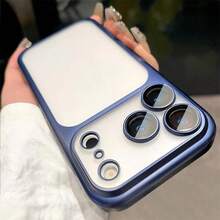 奢華透明磨砂 TPU 手機殼,相容 iPhone 18 Pro Max 18 Pro 17 Pro Max Air 16 15 14 13 12 11 Pro Max Plus,透明鏡頭保護,18 Pro Max 手機殼,軟邊防震,中性保護殼 - 深藍色 - 查看 6