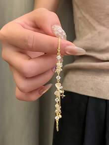 1件金色鏈條貓眼蝴蝶結手鍊 - 金色 - 查看 3