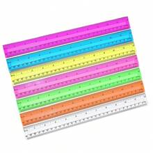 6/12/18pcs 12 Inch Plastic Rulers - Flexible Transparent Multi-Color Rulers With Grooves, Suitable For Back To School Supplies, With Centimeter And Inch Markings, Perfect For Classroom, Office, Teachers And Students Use. - Grooved Style - View 8