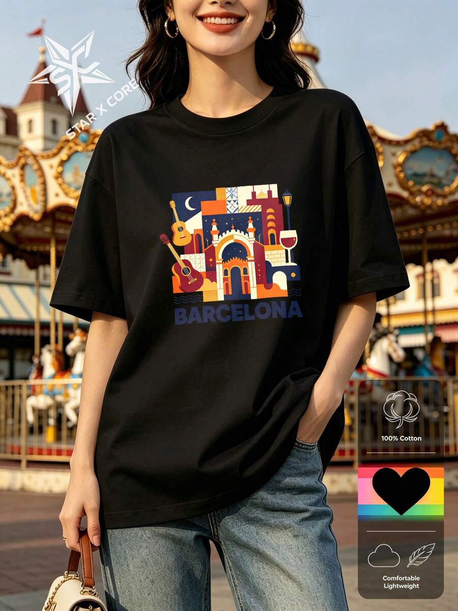 Women T-Shirts - 黑色 - 查看 1