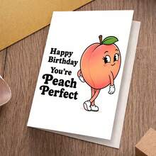 1pc Creative & Funny Birthday Greeting Card, Innovative Design, Thick Card & Envelope - Happy Birthday You're Perfect - Cute Peach Design, Suitable For Friends, Sisters, Brothers, Colleagues, Valentine's Day And Gag Gifts For Buddies - View 5