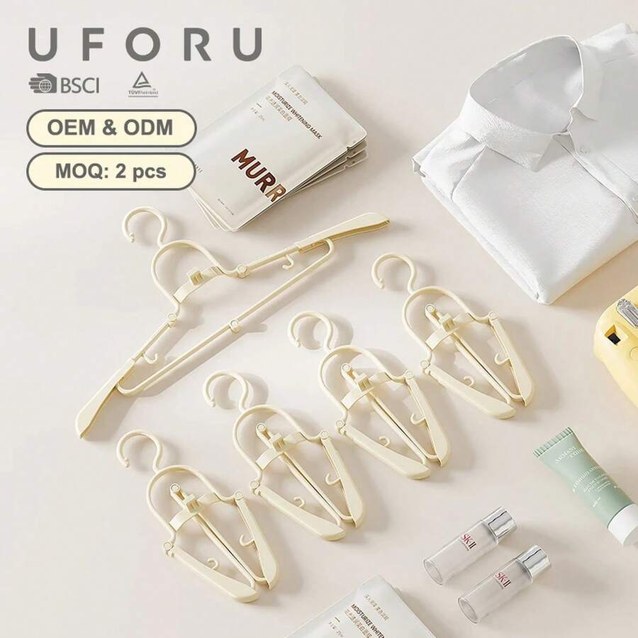 Colgador de viaje plegable Uforu: diseño de dopamina, multifuncional para dormitorios y viajes de negocios - 5 paquetes rojos - Ver 1