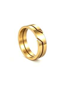 1PC Simple Fashion Hollow Stainless Steel Men's Ring, Unisex Jewelry, Suitable For Couples/Engagement/Wedding/Promise Ring/Vow Ring - Ring - View 17