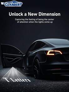 2pcs Car Door Logo Projection Lights, Compatible With All Tesla Models, 2025 Upgraded OEM Style Welcome Ground Lights, Ultra Bright High Definition Non-Fading 3D Laser Phantom Lights - Compatible With Tesla - 查看 5