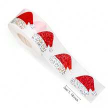 1 Roll 500pcs Christmas Hat Stickers, Christmas Seal Label Stickers, Santa Claus Gift Box Stickers, Merry Christmas Decoration, Christmas Gifts - View 4