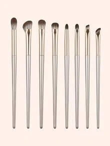 8/5/2/1pc Champagne Gold Eyeshadow Brush Set, Soft Makeup Brushes, Eye Makeup Brushes, Beginner Nose Contour Blending Brush, Fine Eyeliner Brush, Pointed Eyebrow Brush, Makeup Tool Set - Gold - View 1