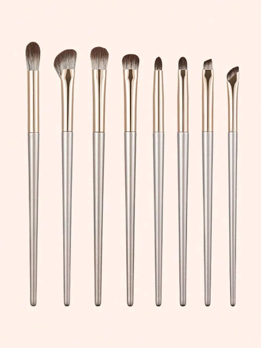 8/5/2/1pc Champagne Gold Eyeshadow Brush Set, Soft Makeup Brushes, Eye Makeup Brushes, Beginner Nose Contour Blending Brush, Fine Eyeliner Brush, Pointed Eyebrow Brush, Makeup Tool Set - Gold - View 1