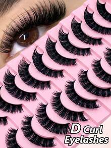 10 Pairs D Curl Russian False Eyelashes, Thick And Natural, Fluffy And Voluminous, Long And Thick, 3D Effect, False Eyelashes, False Eyelashes, Eyelashes, False Eyelashes - Multicolor - View 7