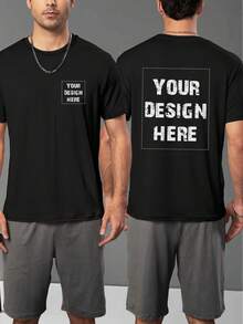 Men's T-Shirt, Personalized Customization, Summer And Autumn Styles, Work Clothes,Valentine's Day/Birthday/Anniversary Gifts Sports Black, Graphic Tee - Black - View 1