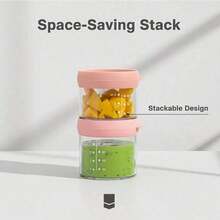 2pcs Glass Baby Food Storage Jars With Lids, 80ml & 120ml Reusable Portion Containers - Multicolor - View 3