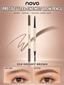 NOVO Ultra-Fine Triangle Eyebrow Pencil, Waterproof And Sweat-Resistant, Long-Lasting And Smudge-Proof, Natural Brow Color, Creates Realistic Hair-Like Brow Effect, Suitable For Beginners - 02#Dream Brown - View 1