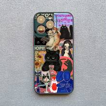 Artistic Image Stitching Black Cat Phone Case For IPhone 17 16 15 Pro Max Plus 14 13 12 Mini 11 Pro Max XS XR X Back Covers - 黑色 HMPJ 4 - 查看 7