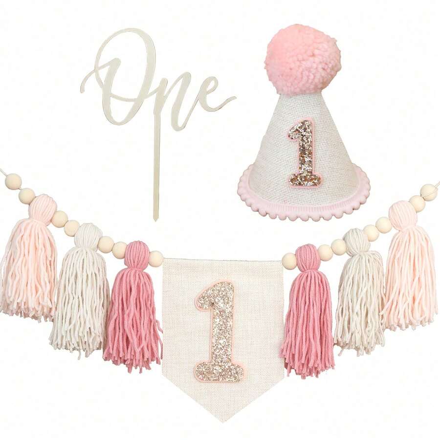 3 pièces Guirlande de franges en fil de style bohème fait main, décoration de chaise haute pour fête d'anniversaire, décoration murale, décoration de la maison - Plusieurs styles - Voir 1