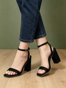 Women Heeled Sandals - Black - View 4