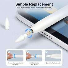 4/6PCS Replacement Tips Compatible With Apple Pencil, Pro Tip, IPencil 1st & 2nd Generation, White Anti-Slip Metal Material, Wear-Resistant, Compatible With IPad 1st Gen Pencil - Multicolor - View 10