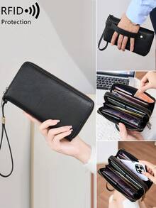 FOREVER MIYIN Women's RFID Long Wallet, Double Zipper Wristlet Clutch, Large Capacity Phone Card Holder Purse - Multicolor - View 11