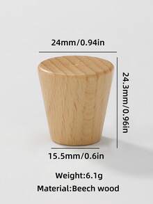 2pcs Wooden Round Drawer Pulls, Cabinet Knobs, Dresser Handles - Beech - View 7
