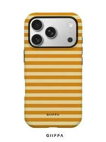 GIIPPA 1件棕色橫條紋圖案設計手機殼，適用於Phone 17 Pro Max，相容於Phone 16 Pro Max、15 Pro Max、14 Pro Max，韓系高端時尚趣味手機殼，相容於11/12/13/14/15/16 Pro Max Plus，優雅設計男女皆宜，聖誕節、情人節、復活節、婚禮季與生日送女友的完美禮物 - 棕色 - 查看 1