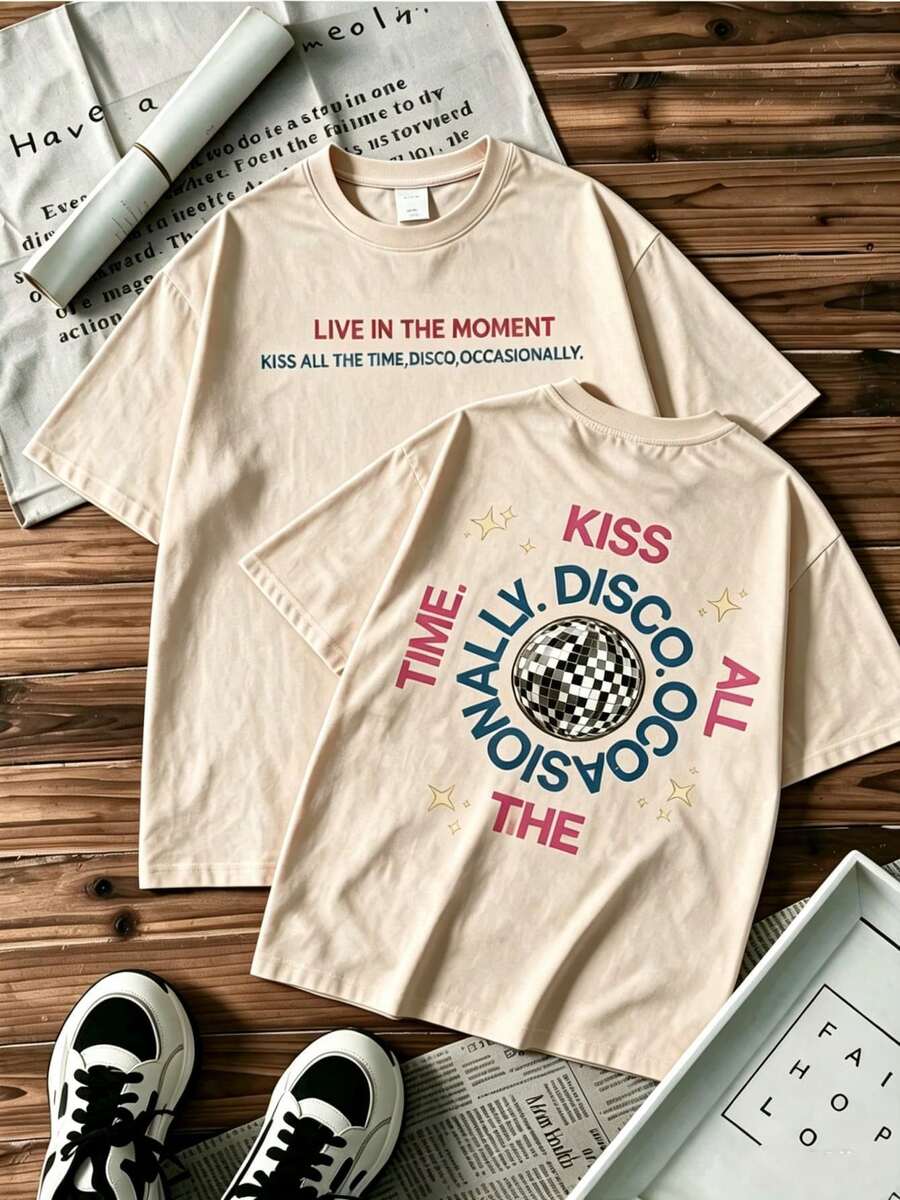 Women T-Shirts - 杏色1 - 查看 1