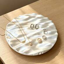 1pc Ripple Wave Jewelry Tray | Jewelry Storage Tray For Photography Display, Perfect For Capturing Stunning Photos, Also Serves As A Beautiful Desktop Decor - Multicolor - View 3