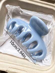 2pcs/1pc Women's 10cm/3.94in Chocolate Brown & Blue Jelly Texture Elegant Dragon Bone Hair Claw Clip, New Versatile Hair Clip For Half-Up, Ponytail, Bun, Back Of Head, Minimalist Solid Color Hair Accessory For Daily Wear, Casual, Party, Commute, Beach, Vacation, Washing Face, Bathing, Makeup, Outfit Matching, Hair Styling - Multicolor - View 2