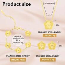 4pcs Clover Shell Lucky Four-Leaf Flower Bracelet, Earrings, Pendant, Necklace Set, Popular Cross-Border - Multicolor - View 2