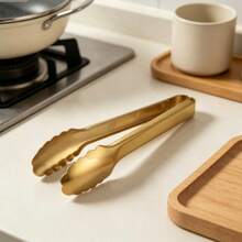 1/2 Gold Tongs, Salad Tongs, Buffet Tongs, Non-Slip Easy Grip Gold Buffet Tongs, Salad Tongs, Bread Tongs, Dessert Tongs, Oven Tongs, Gold Buffet Tongs, Metal Kitchen Tongs, Suitable For Steak, Appetizers, Snacks And Small Portions Of Food - Multicolor - View 1