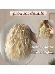 Fluffy Curly Bob Wig, Synthetic Heat-Resistant Ponytail Hair Extension, Suitable For Daily Wear, Adds Volume, Halloween - Multicolor - View 9