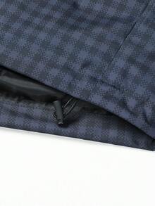 All-Over Plaid Textured Hooded Functional Jacket, Lightweight Long Sleeve Layering Jacket For Cycling, Hiking, Commuting, Casual Wear, Spring And Autumn - Blue - View 7