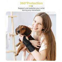 Wrist Support Brace, Nighttime Support, With 4 Support Bars, Adjustable, Suitable For Women And Men, Left And Right Hands - Black - View 5