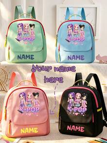 Personalized Back To School Backpack, Casual Versatile Music Idol Theme Print, Zipper Closure Nylon Material, Adjustable Shoulder Straps, Hand-Carry, Dancing, Shopping, Outdoor Trips, Birthday Gift, Aesthetic, Fandom-Core, Concert Essentials - Multicolor - View 2