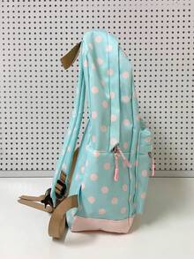 Korean Ins Style Polka Dot Heart Backpack, Japanese Fresh Lightweight Student School Bag, Cute Casual Daily Use Backpack - Multicolor - View 4