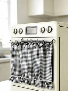 Penutup Oven Gaya Rumah Pertanian Buatan Tangan, Penutup Oven Tahan Panas dengan Tepi Bergelombang dan Tali Pengikat, Gaya Pedesaan, Dapat Dipasang untuk Menyembunyikan Barang-Barang yang Berantakan, Cocok untuk Kompor dengan Tali Pengikat, Trim Bergelombang, Cocok untuk Semua Model Oven, Perlengkapan Dapur Dekorasi Rumah - MultiWarna - View 13