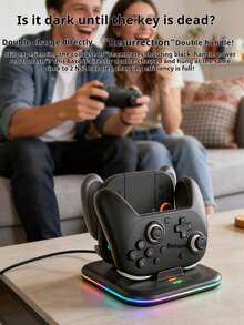 Multi-Function Controller Charging Dock For Nintendo Switch Joy Con 2 And Switch 2 Pro, Magnetic Charging With Overvoltage Protection, Left And Right Controller Charging Dock With Charging Indicator Light - View 5