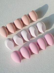 10 piezas Esponja de maquillaje, forma de calabaza/gota de agua/ángulo, forma & color aleatorio, herramienta de maquillaje, adecuada para todo tipo de piel - Multicolor - Ver 6