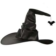 1PC Women's Halloween Witch Hats Black Pleated Wizard Top Hat With Spider Costume Accessories For Cosplay Fancy Dress And Parties - Halloween Witch Hat - View 8