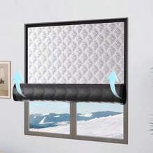 1pc Thermal Insulated Curtain, Winter Windproof Thermal Curtain, Cold-Proof, Warm, Blackout, Sun-Shading, Sound-Insulating Curtain - Silver - View 3