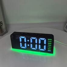 Jam Alarm Digital, Jam Meja Cermin Estetik dengan Lampu Latar Multi-Warna, Dekorasi Lampu Samping Tempat Tidur Kamar Tidur untuk Remaja Perempuan, Perlengkapan Kamar Asrama yang Lucu, Hadiah Natal Wisuda - beraneka warna - View 11