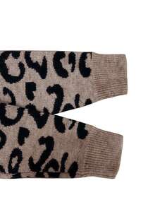 Women's Stylish Knit Leopard Print Cardigan, Long Sleeve V-Neck For Everyday Wear - Brown - View 7