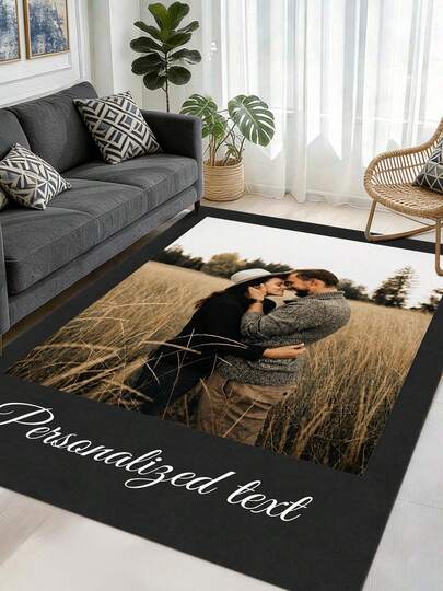 Custom PersonalizedPhoto Area Rug Door Mats Personalized Text Memory Keepsake For Wife Husband Partner Family Friends Living Room Bedroom Entryway Hallway Decor Wedding Anniversary Birthday Christmas Halloween Thanksgiving Party Holiday Gifts
