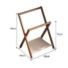 1 pieza Perchero vertical plegable de bambú compacto, se puede usar como toallero, perchero multifuncional, estantería de almacenamiento, estantería de armario independiente, solución de almacenamiento multifuncional para dormitorio y sala de estar, diseño sin rebabas que protege la ropa, también se puede usar como estantería de zapatos simple y estantería de almacenamiento - Multicolor - Ver 6