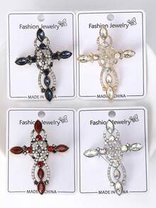 1pc Fashion High-End Luxury Cross Brooch, Premium Creative Versatile Unisex Clothing Accessory Pin Corsage - Cross Brooch - View 2