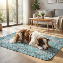 Fashionable Persian Style Washable Dog Pee Pads, Non-Slip Reusable Pet Mats, Quick Absorption Leak-Proof, Suitable For Puppy Training In Crate Or Living Room - one-size - View 7