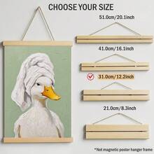 1pc Funny White Duck Wearing Head Towel Wall Art Canvas Poster Prints Oil Painting Artwork Picture Giclee Print Cute Animal Bathroom Restroom Bedroom Green Background Home Decoration Decors Unframed/Framed/Wooden Hanging - Pattern - View 18