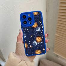 Funny Sun Moon Face Silicone Phone Case For IPhone 14 Pro Max Plus 13 12 Pro Max 11 XS X XR SE2 7 8 Plus Soft Back Cover Fundas - T-Blue SHRY 3 - 查看 1
