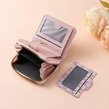 Vintage M Letter Short Wallet For Women, Multi-Function Card Holder With Multiple Slots And Zipper Coin Purse - Multicolor - View 10